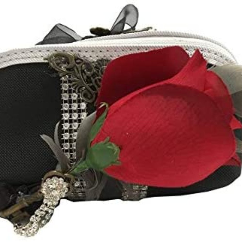 Steampunk Toiletry/Cosmetic Case with Red Rose